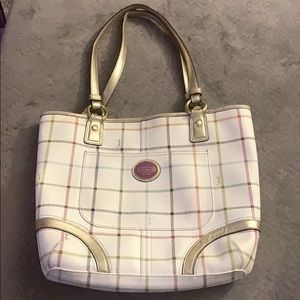 Coach plaid printed handbag